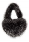 Heart Shape Faux Fur Shoulder Bag in Smoke