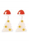 
Christmas Tree Starry Earrings in Cream