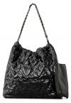 Heart Quilted Casual Tote Bag in Black