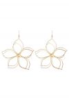 Metal Flower-Shaped Hook Earrings