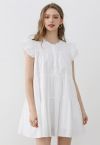 Lovely Floret Embroidered Dolly Mini Dress in White
