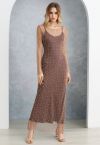 Full Pearl Embellished Sheer Mesh Cover-Up Maxi Dress in Plum