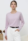 Foremost Comfort Wool-Blend Crewneck Sweater in Pink