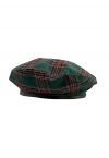 British Style Plaid Beret in Green