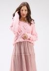 Knit Your Love V-Neck Sweater in Pink