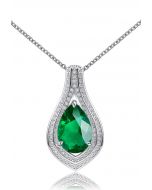 Pear Shape Emerald Gem Necklace