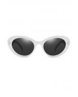 Retro Full Rim Cat-Eye Sunglasses in White