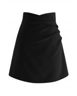 Side Ruched Mini Bud Skorts in Black