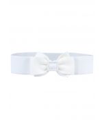 Bowknot Front Stretchy Corset Belt in White