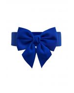 Stretchy Solid Color Bowknot Corset Belt in Blue