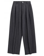 Tailored Comfort Pleated Wide-Leg Pants in Grey