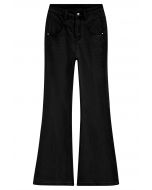 Flattering Stretchy Flare Leg Jeans in Black