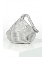 Full Rhinestone Mini Handbag in Silver