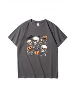 Skulls and Checkered Bows Pattern T-Shirt