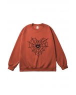 Black Heart Spider Web Pattern Sweatshirt