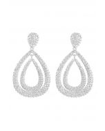 Double-Layered Teardrop Earrings in Silver