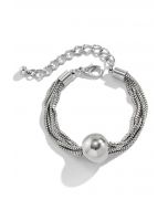 Multi-Layered Chain Bracelet in Silver