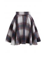 Warm Wishes Plaid Flare Mini Skirt in Rust