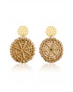 Circle Rattan Straw Earrings