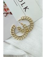 Gold Chain Circle Earrings