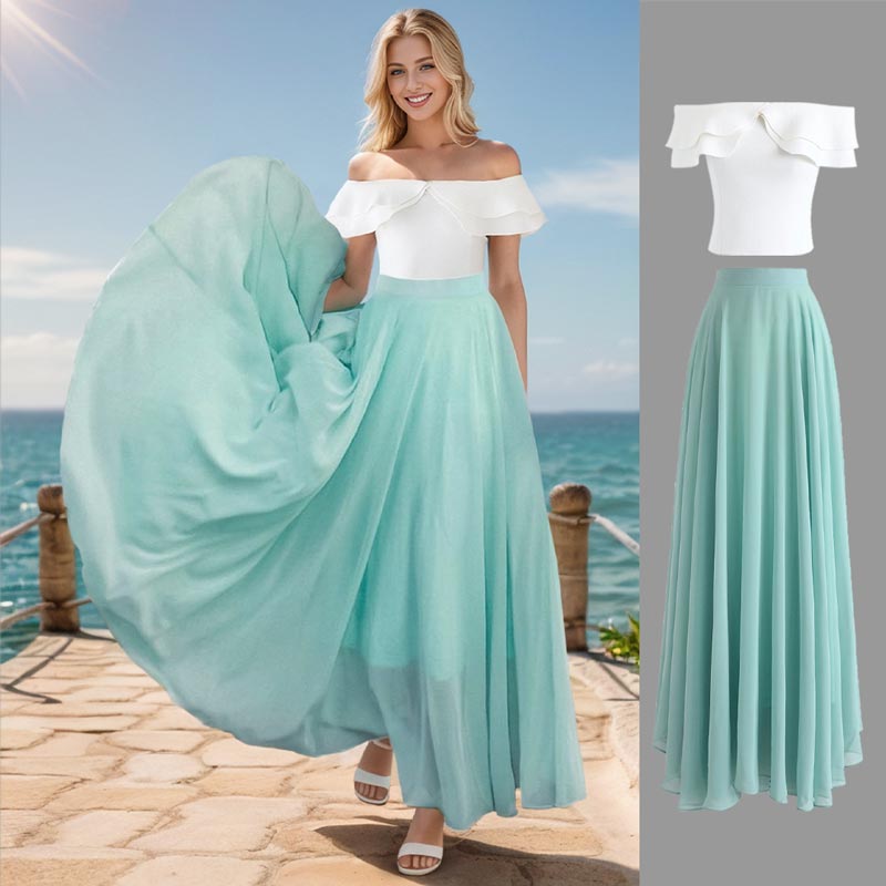 Timeless Favorite Chiffon Maxi Skirt in Mint